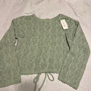 sea foam green cropped sweater